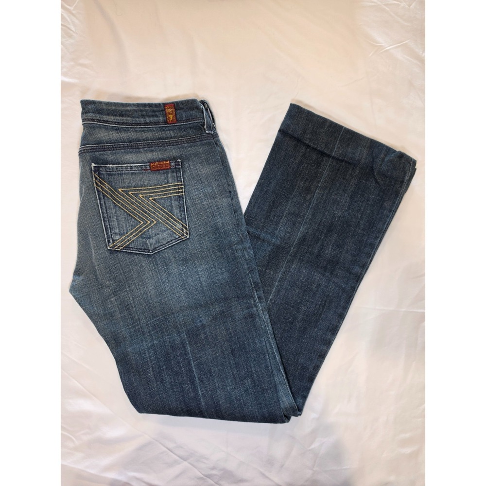 7 For All Mankind A Pocket Jeans Women's 30 Low Rise Bootcut Flare Y2K Made USA